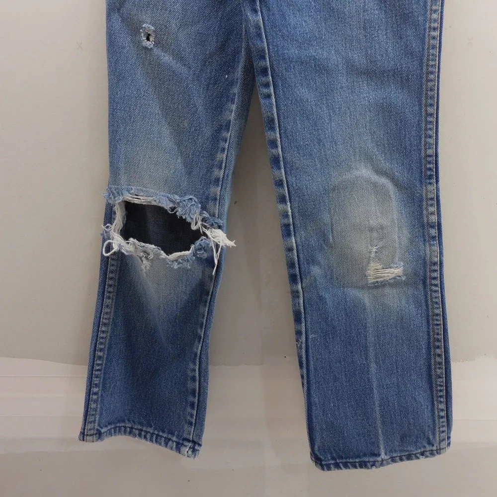 Vintage Wrangler Youth Jeans 10 Regular Made in USA Blue Thrashed 22x23 595BSWR